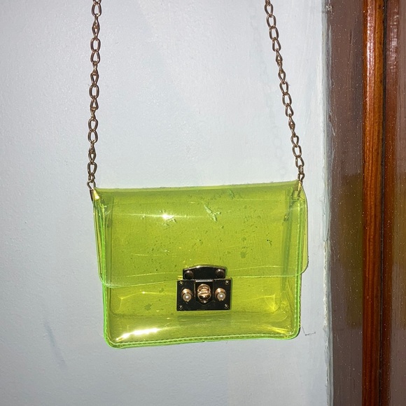 SHEIN Bags Clear Neon Green Crossbody Purse Poshmark